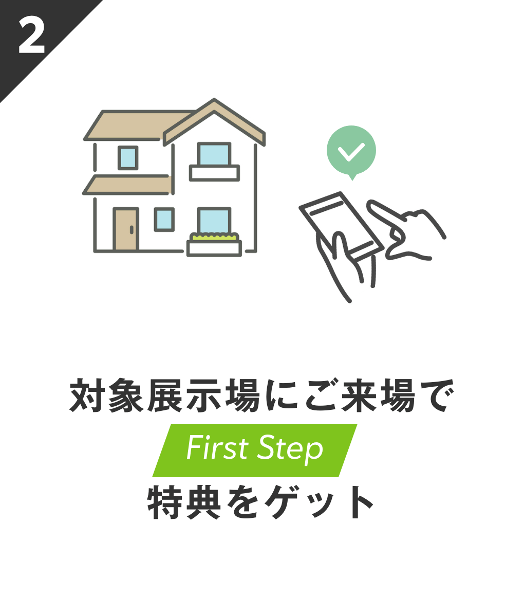対象展示場にご来場でFirst Step特典をゲット