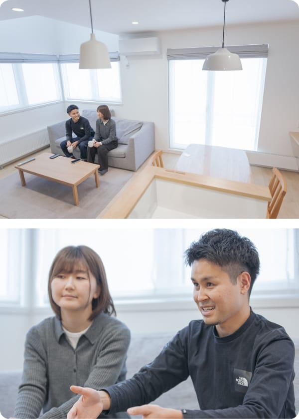 セキスイハイムを選んだ決め手について話してるW様ご夫婦