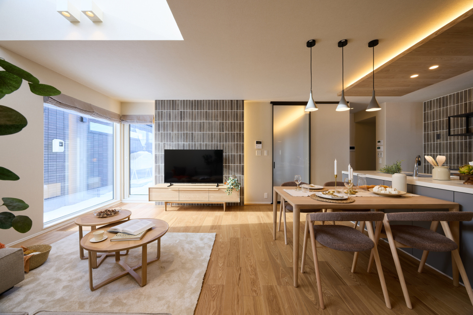 THE DESIGNER'S HEIM恵庭モデルハウスNo.1・2_No.2 リビングダイニング