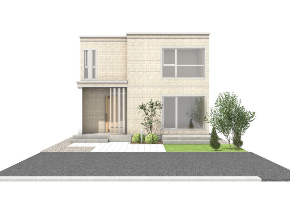 旭川市春光5条1丁目モデルハウス2号棟_外観パース（※パースは図面を基に描いておりますので、実際と多少異なる場合があります。）