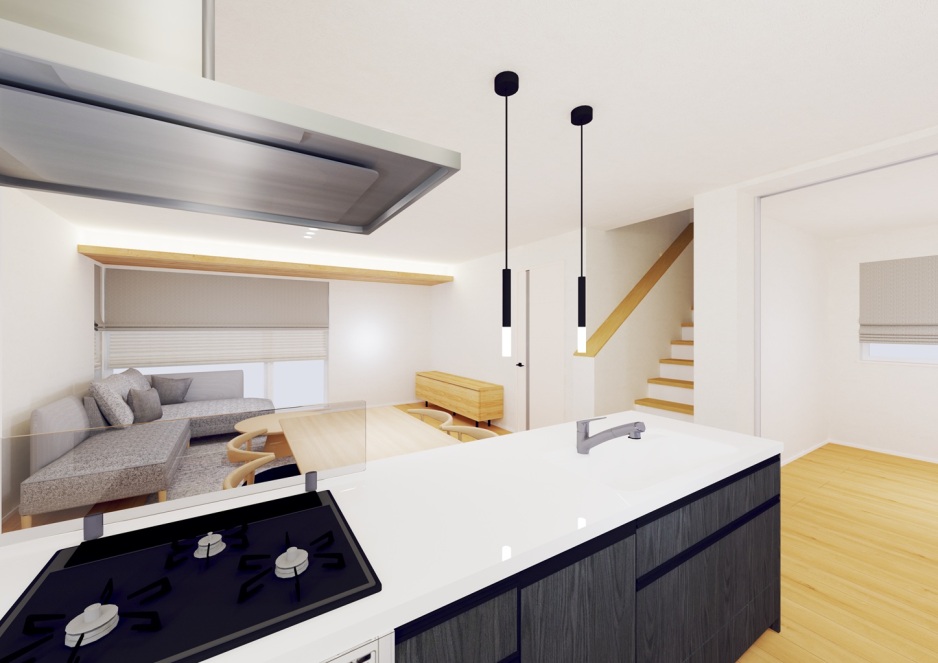 旭川市春光5条1丁目モデルハウス2号棟_内観パース（※パースは図面を基に描いておりますので、実際と多少異なる場合があります。）