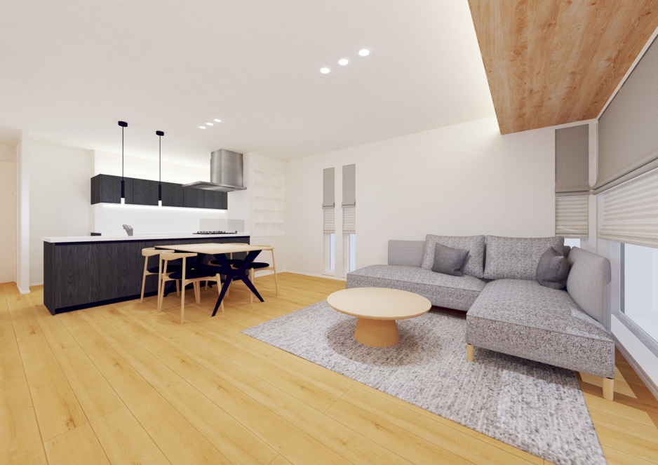 旭川市春光5条1丁目モデルハウス2号棟_内観パース（※パースは図面を基に描いておりますので、実際と多少異なる場合があります。）