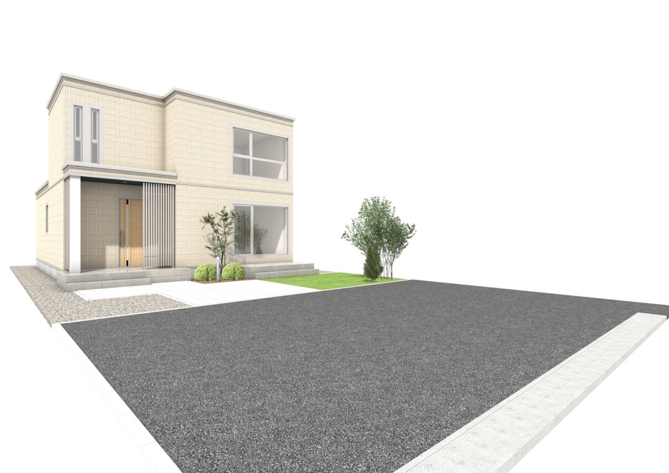 旭川市春光5条1丁目モデルハウス2号棟_外観パース（※パースは図面を基に描いておりますので、実際と多少異なる場合があります。）