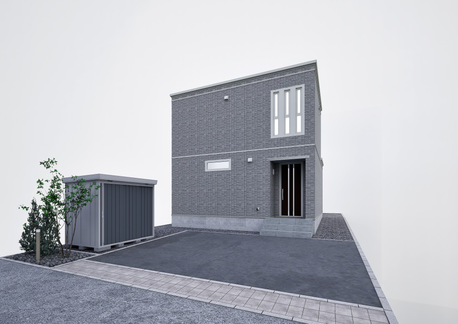 スマートハイムプレイス北郷モデルハウスNo.1_外観パース（※パースは図面を基に描いておりますので、実際と多少異なる場合があります。）