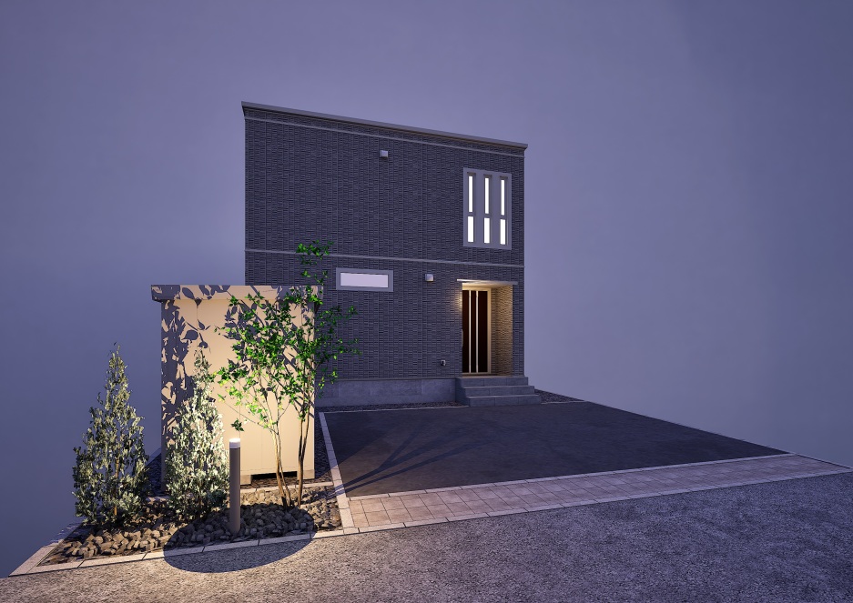 スマートハイムプレイス北郷モデルハウスNo.1_外観パース（※パースは図面を基に描いておりますので、実際と多少異なる場合があります。）