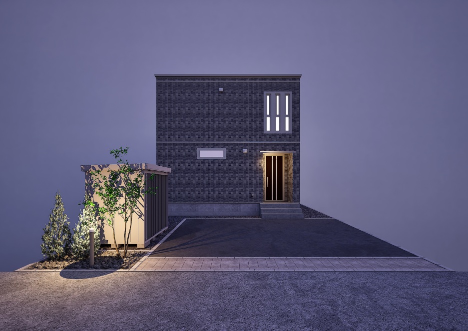 スマートハイムプレイス北郷モデルハウスNo.1_外観パース（※パースは図面を基に描いておりますので、実際と多少異なる場合があります。）