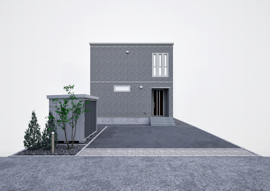 スマートハイムプレイス北郷モデルハウスNo.1_外観パース（※パースは図面を基に描いておりますので、実際と多少異なる場合があります。）