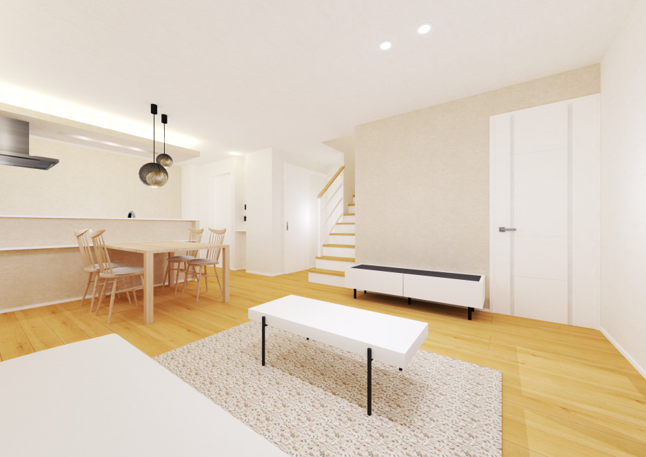 スマートハイムプレイス函館美原モデルハウスNo.1_内観パース（※パースは図面を基に描いておりますので、実際と多少異なる場合があります。）