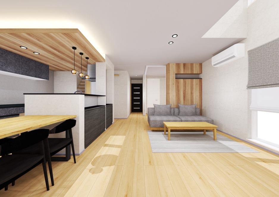 滝川市東町5丁目モデルハウスNo.2_内観パース（※パースは図面を基に描いておりますので、実際と多少異なる場合があります。）