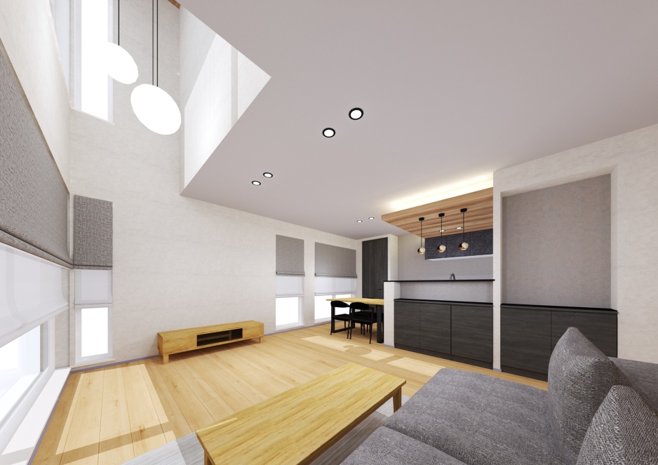 滝川市東町5丁目モデルハウスNo.2_内観パース（※パースは図面を基に描いておりますので、実際と多少異なる場合があります。）