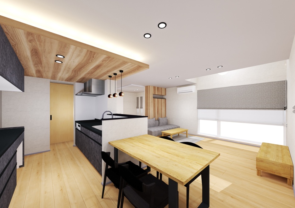 滝川市東町5丁目モデルハウスNo.2_内観パース（※パースは図面を基に描いておりますので、実際と多少異なる場合があります。）