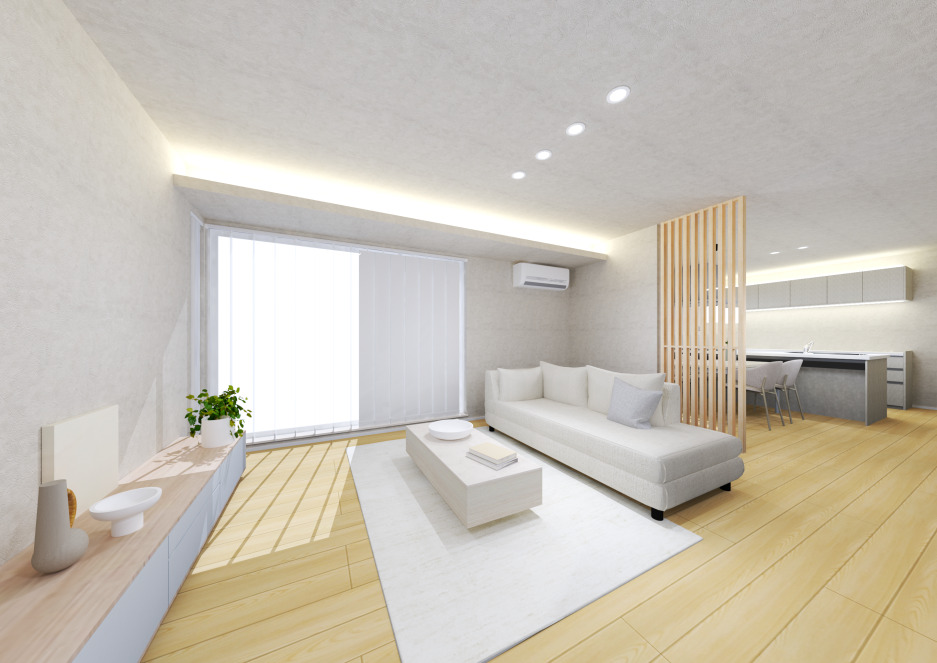 スマートハイムプレイス北見市南仲町モデルハウス_内観パース（※画像は図面を基に作成したパースを、生成AIにより加工したイメージです。実際とは多少異なる場合がございます。）