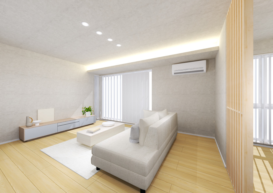 スマートハイムプレイス北見市南仲町モデルハウス_内観パース（※画像は図面を基に作成したパースを、生成AIにより加工したイメージです。実際とは多少異なる場合がございます。）