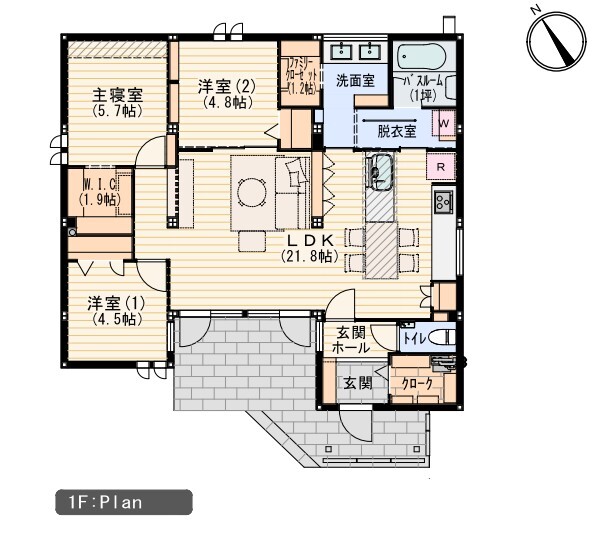 スマートハイムプレイス富良野市南麻町モデルハウスNo.1・2_【No.2】間取り図