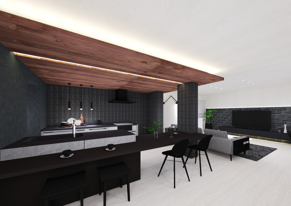 北展示場_内観パース（※パースは図面を基に描いておりますので、実際と多少異なる場合があります。）