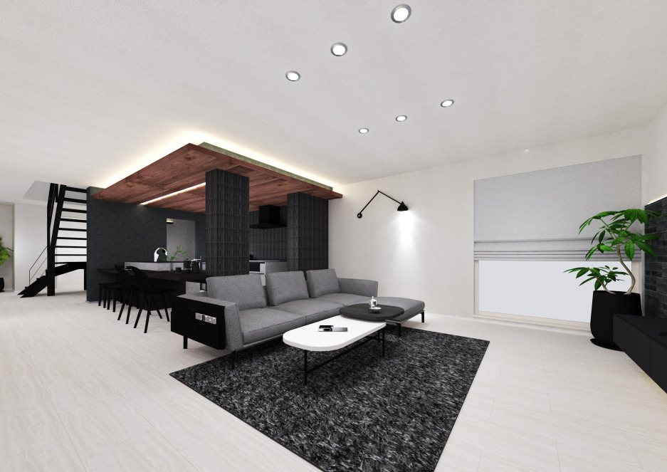 北展示場_内観パース（※パースは図面を基に描いておりますので、実際と多少異なる場合があります。）